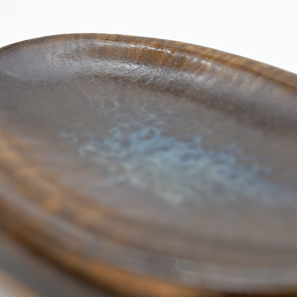 Assiette à entrée en grès marron portugais Petite coupe en grès Onyx - 11cm