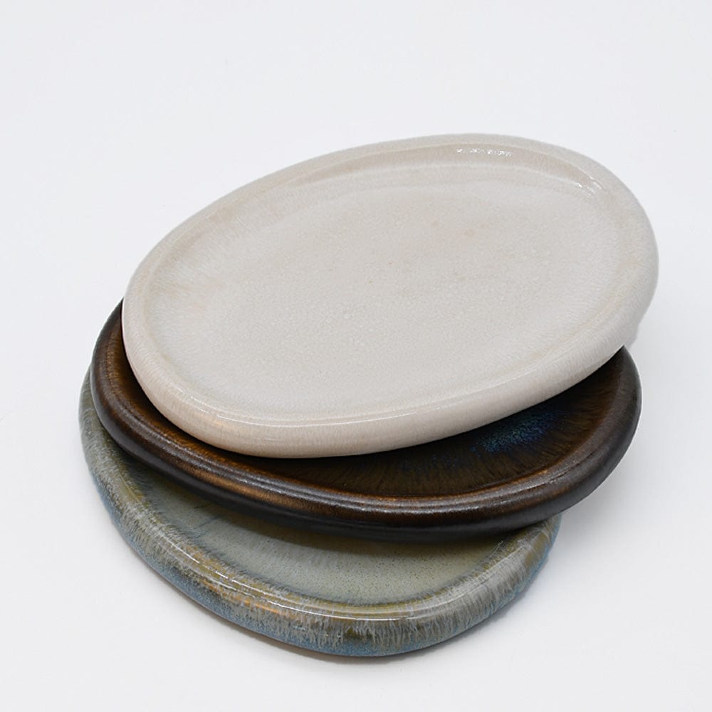 Assiette à entrée en grès marron portugais Plat en grès Quartzo - 26cm