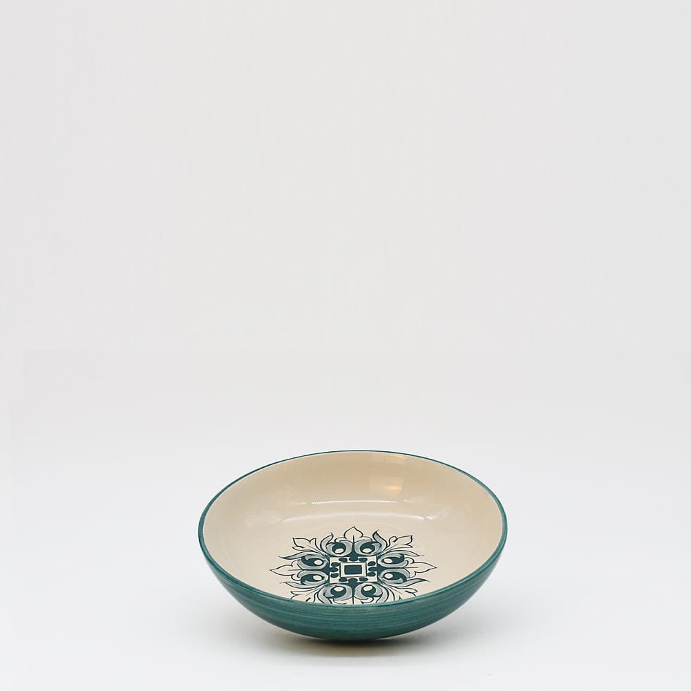 Assiette creuse en céramique motifs azulejos verts et blancs Assiette creuse en céramique "Brasão" - Verte