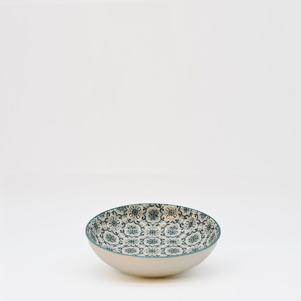 Assiette creuse en céramique motifs azulejos verts version 1 Assiette creuse en céramique "Padrão" - Verte