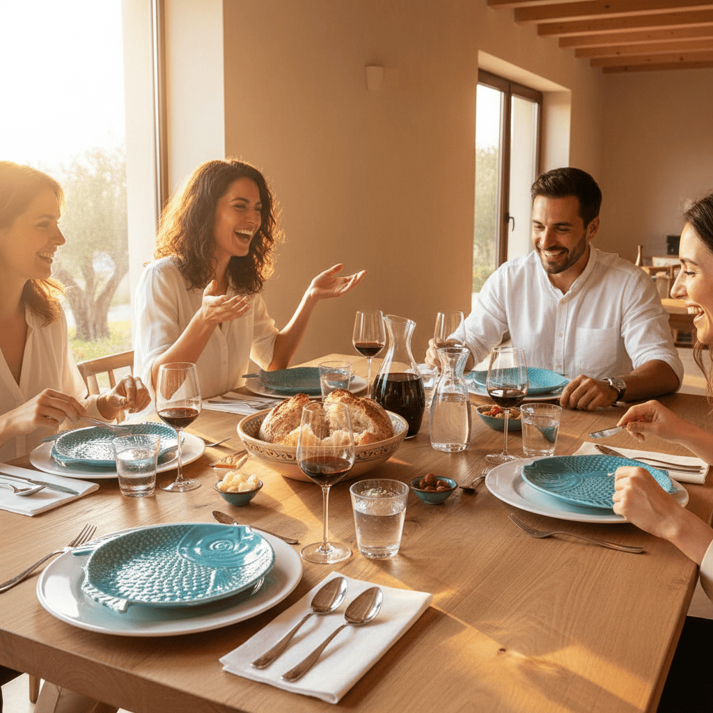 Assiette creuse turquoise en forme de Poisson 25cm Assiette creuse en forme de Poisson 25cm - Turquoise