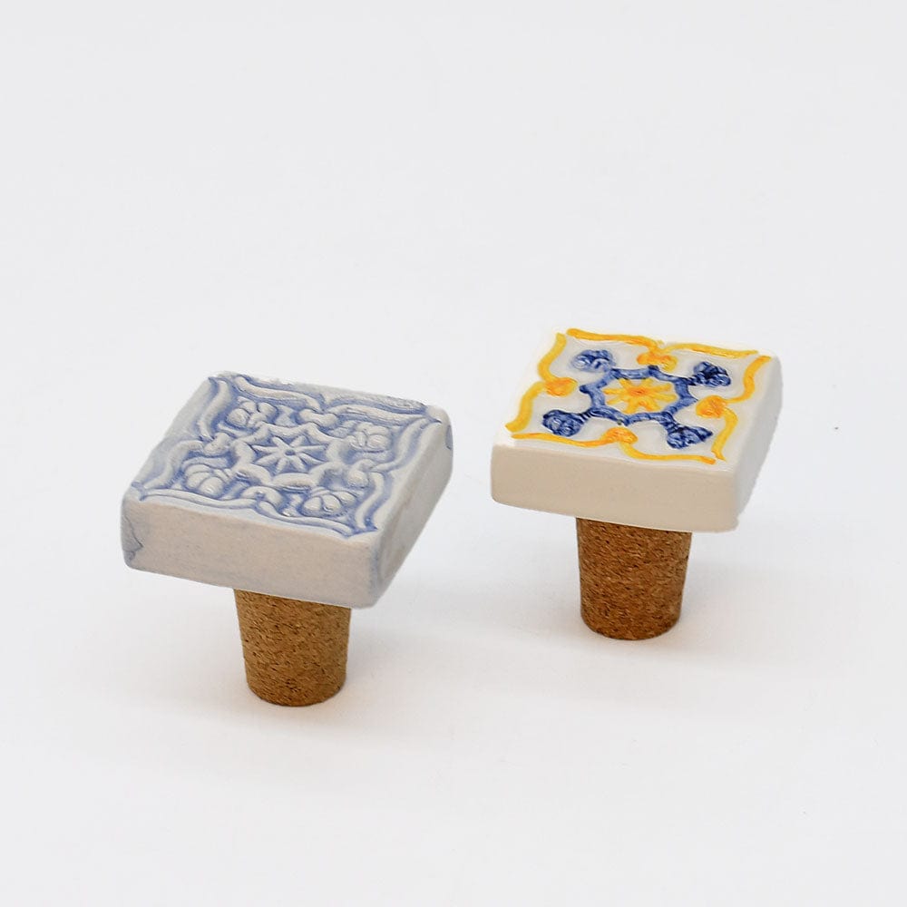 Boite à coton en céramique bleue I Céramique du Portugal # DRAFT Bouchon de remplacement 2