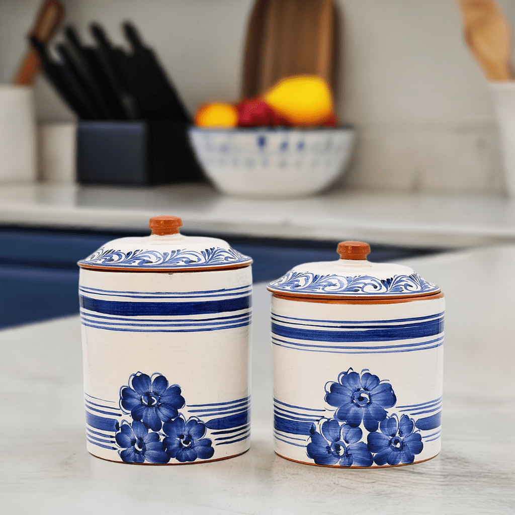 Boite de cuisine en terre cuite - Bleues Boite de cuisine en terre cuite - Bleues