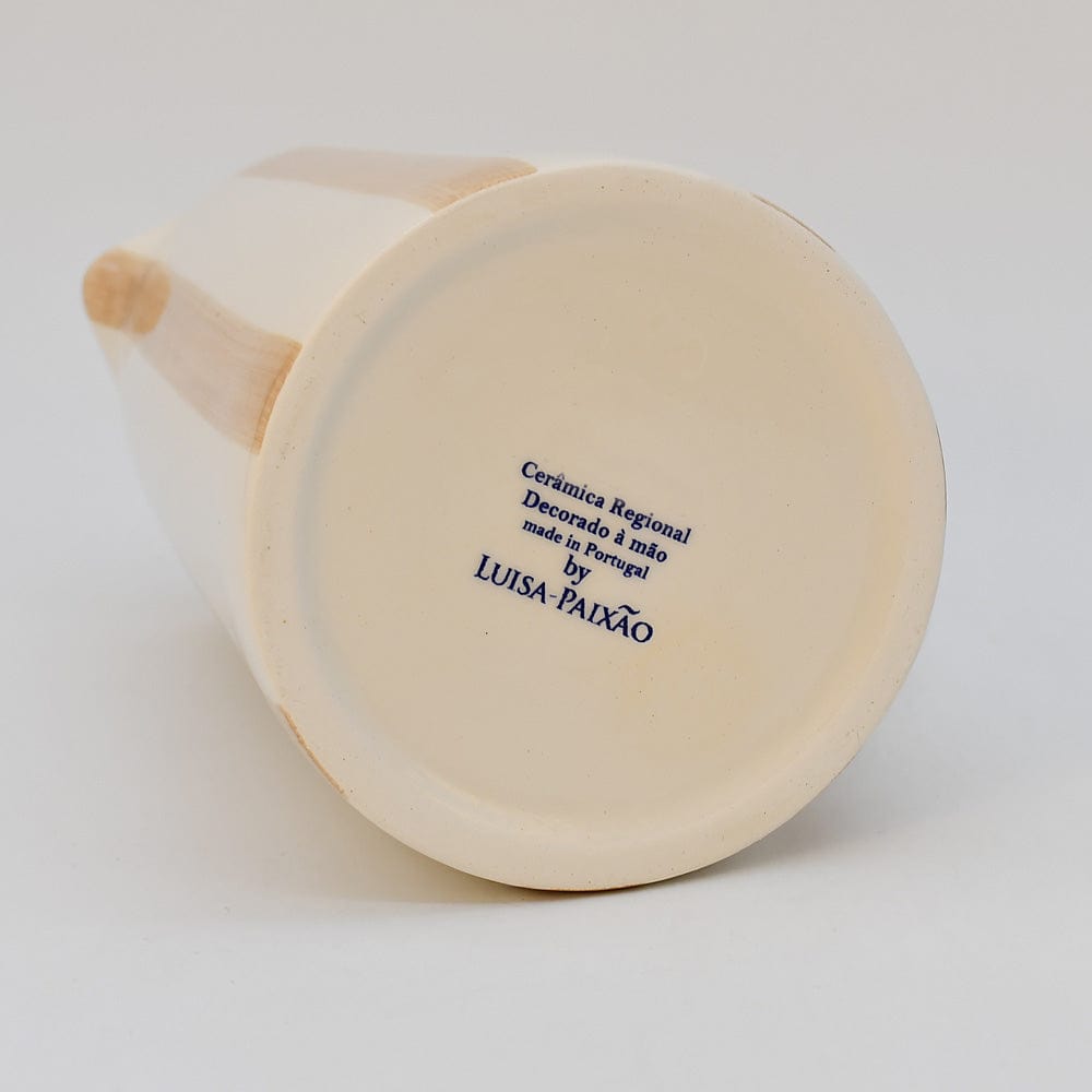 Bol à céréales en céramique portugaise rayé moka et blanc Bol à céréales rayé "Costa Nova Mar" 16cm - Moka