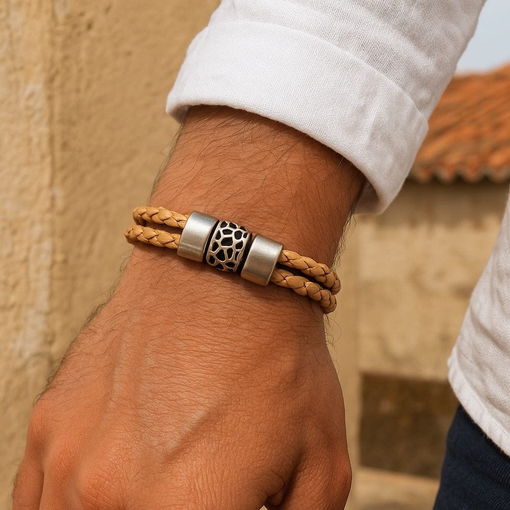 Bracelet en liège Naturel tressé unisexe Bracelet en liège tressé unisexe - Naturel