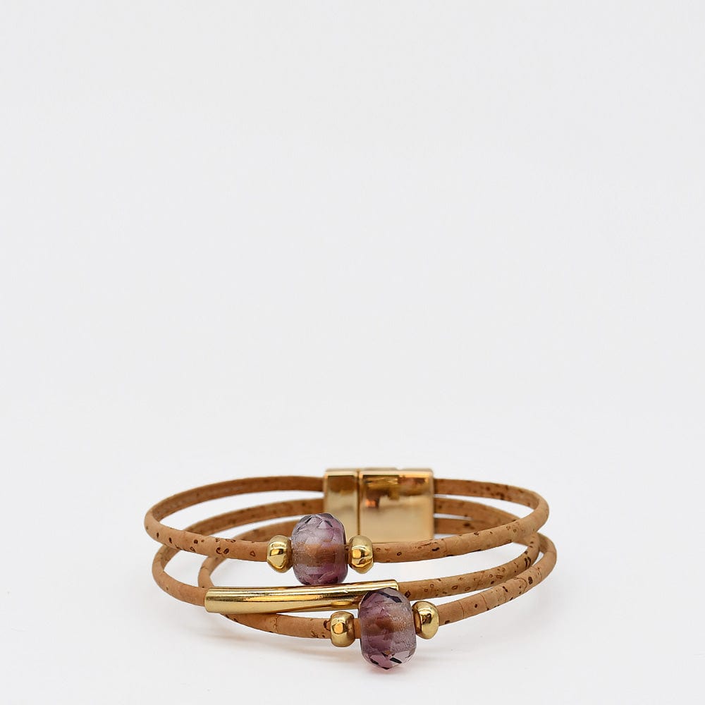 Bracelet en liège tressé noir – Unisexe, élégant et artisanal Bracelet en liège