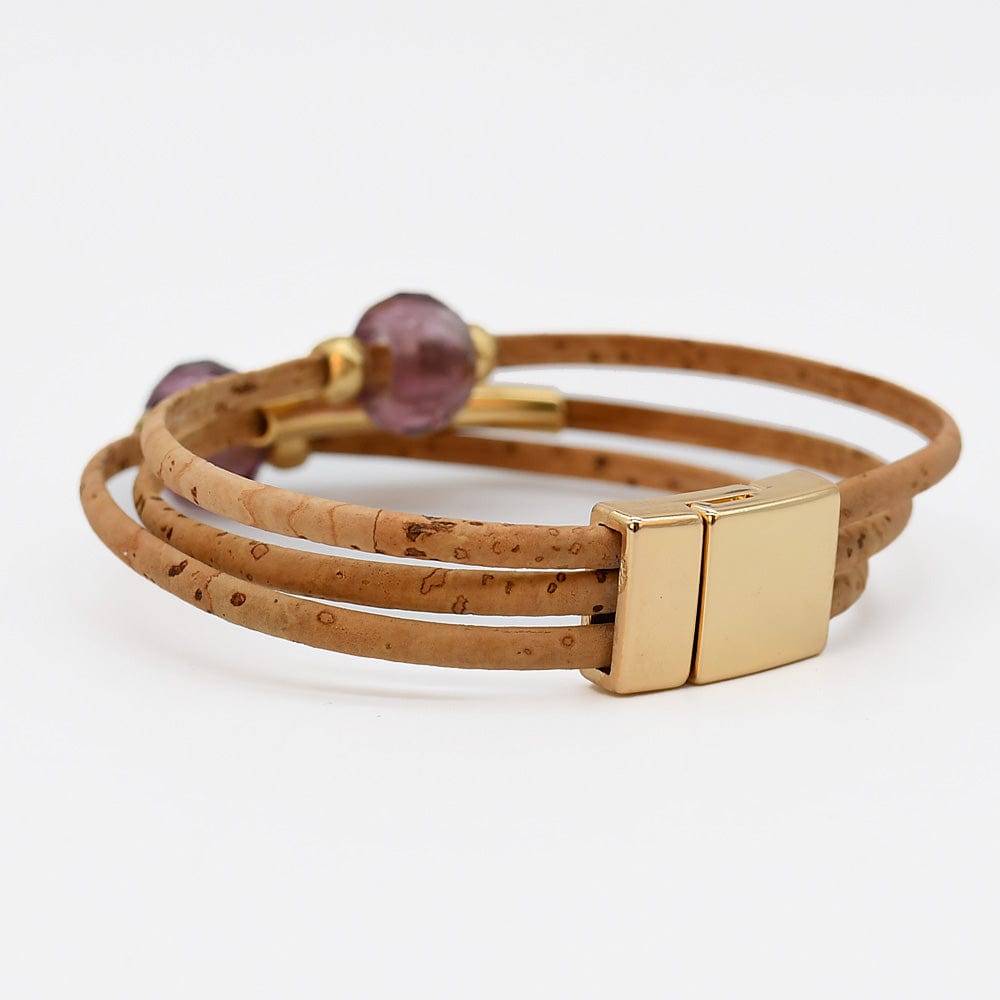 Bracelet en liège tressé noir – Unisexe, élégant et artisanal Bracelet en liège