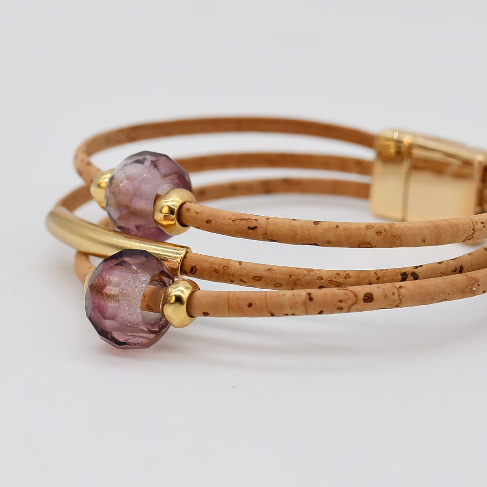 Bracelet en liège tressé noir – Unisexe, élégant et artisanal Bracelet en liège