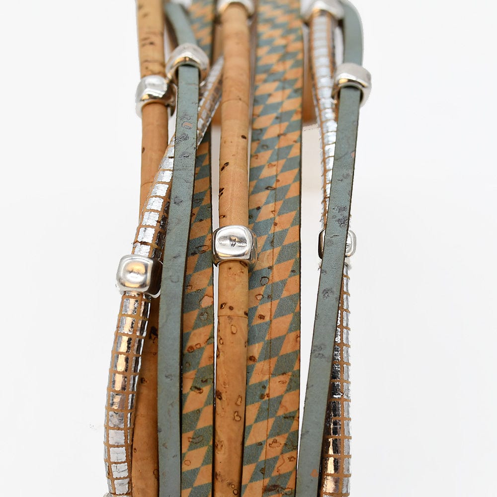 Bracelet en liège tressé noir – Unisexe, élégant et artisanal Bracelet en liège