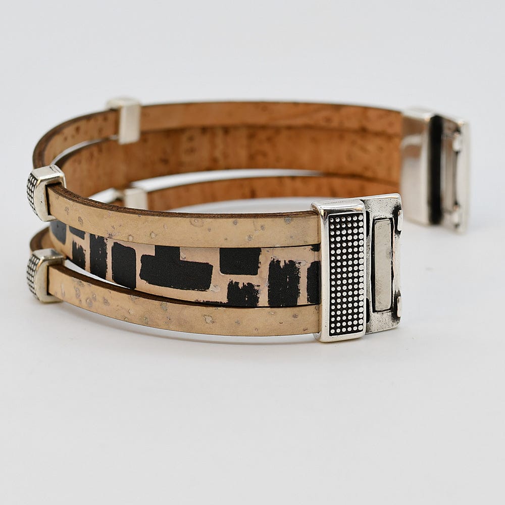 Bracelet en liège tressé noir – Unisexe, élégant et artisanal Bracelet en liège