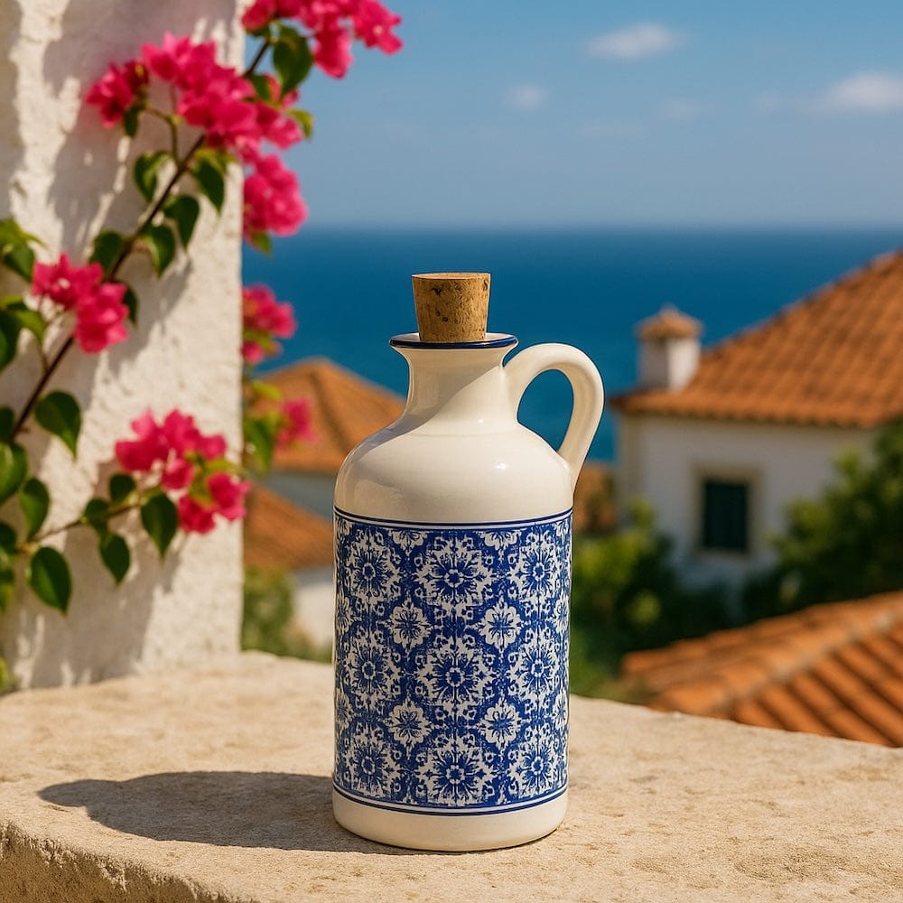 Carafe à huile en céramique motifs azulejos Carafe à huile en céramique "Padrão"