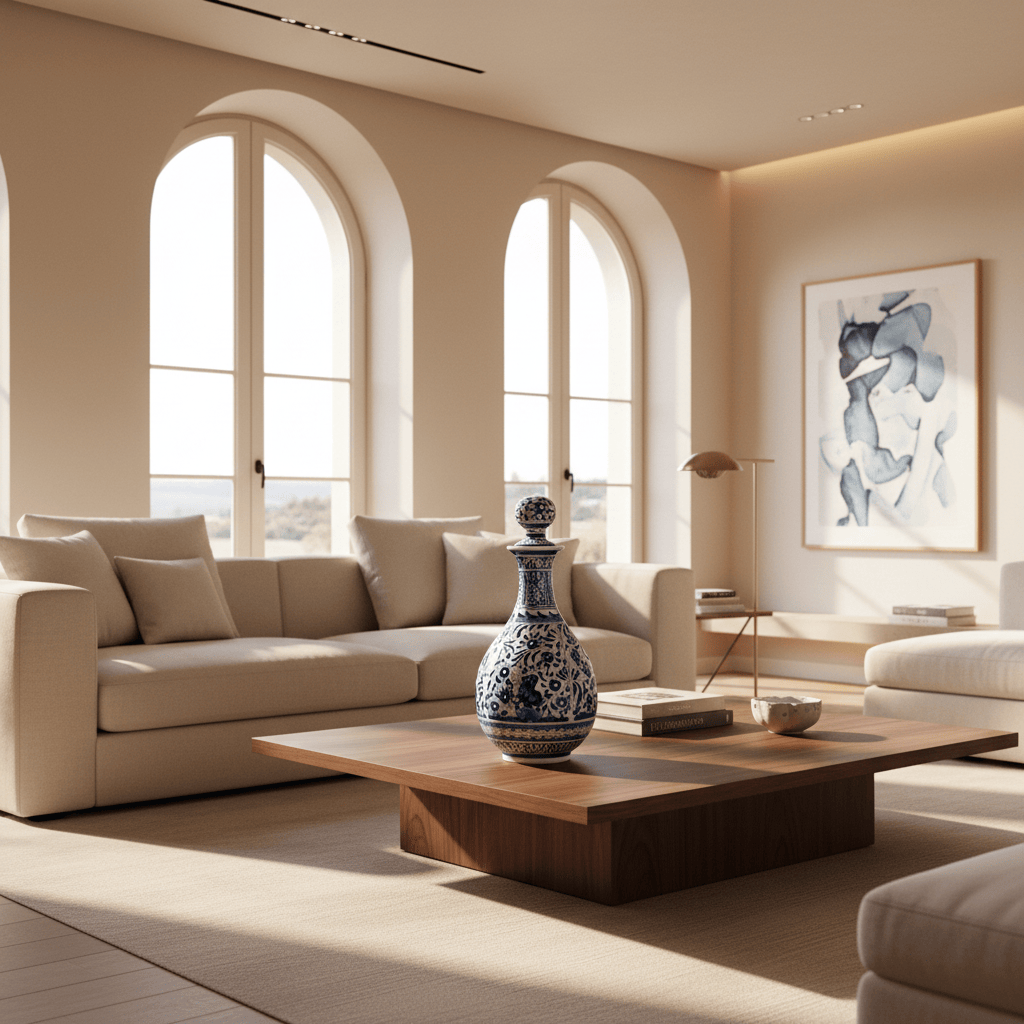 Carafe bleue en céramique de Coimbra peinte à la main Carafe en céramique de Coimbra