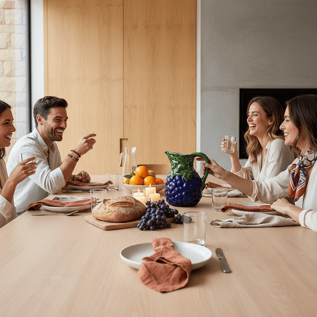 Carafe bleue en céramique en forme de grappe de raisin Carafe en céramique "Uvas" - Bleue