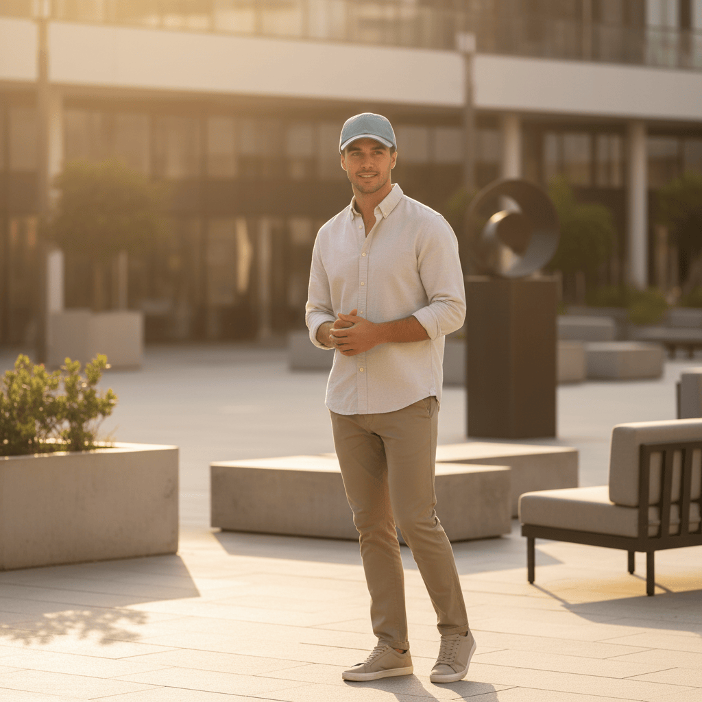 Casquette Gavroche en lin Bleu Denim Casquette en lin - Bleu ciel