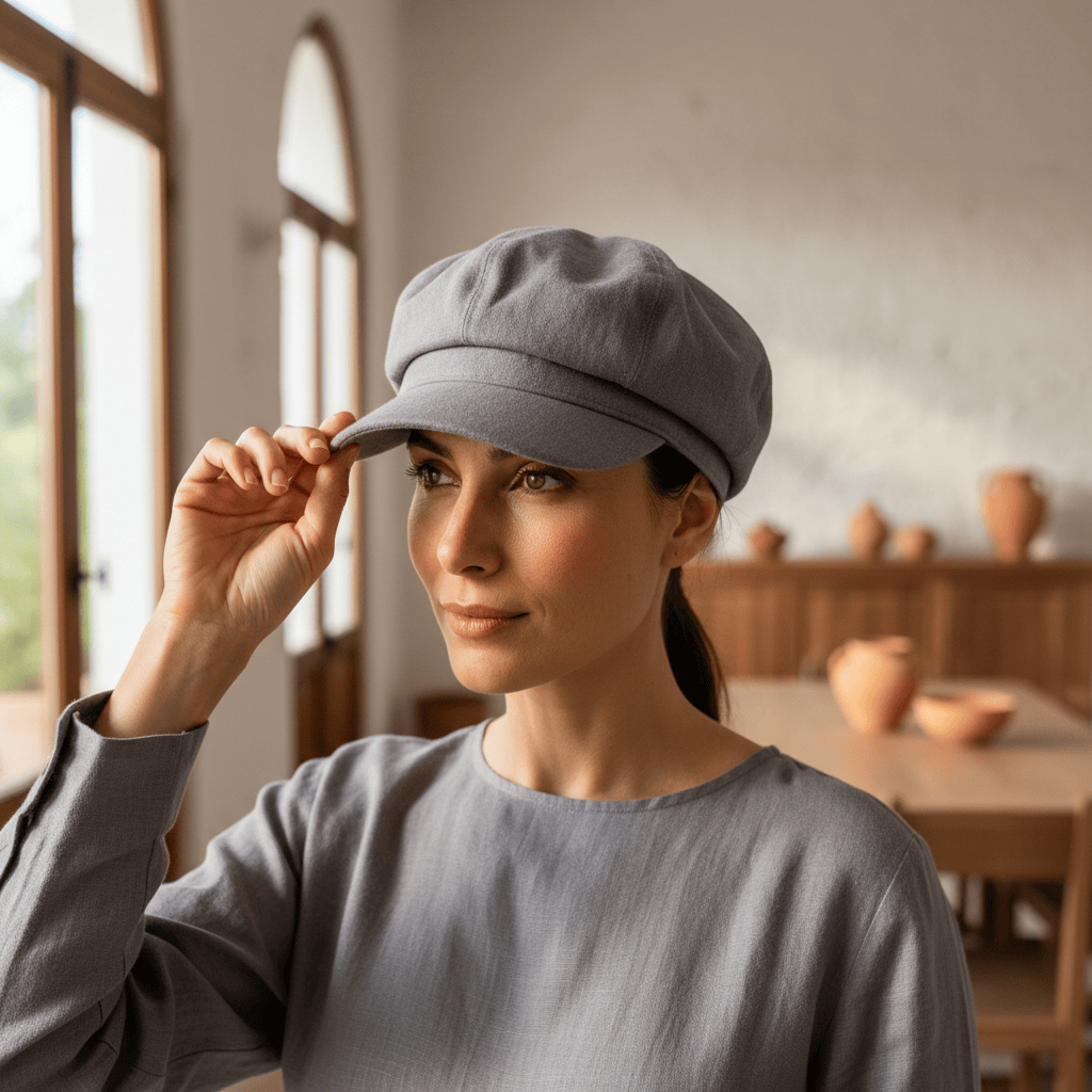 Casquette Gavroche en lin Grise Gavroche en lin - Gris