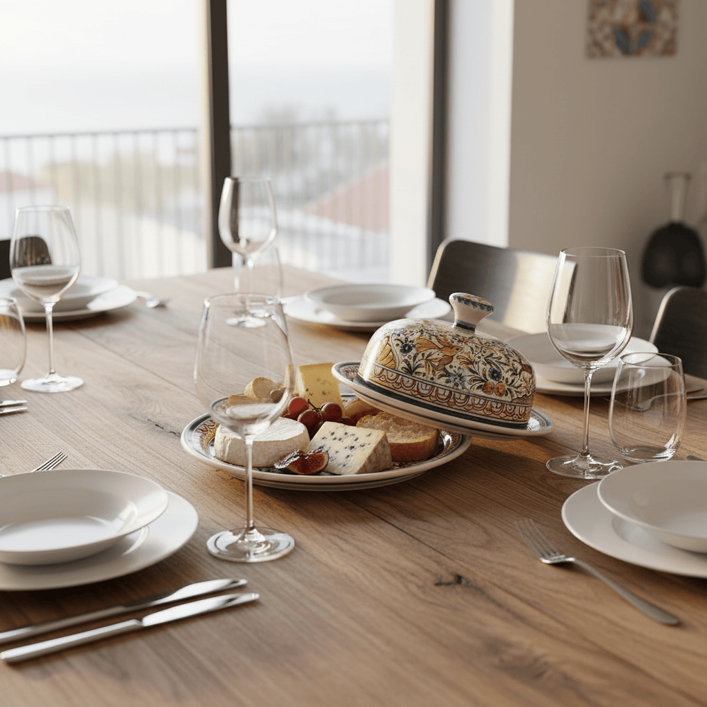 Cloche à fromage en céramique de Coimbra Plateau à fromage en céramique de Coimbra