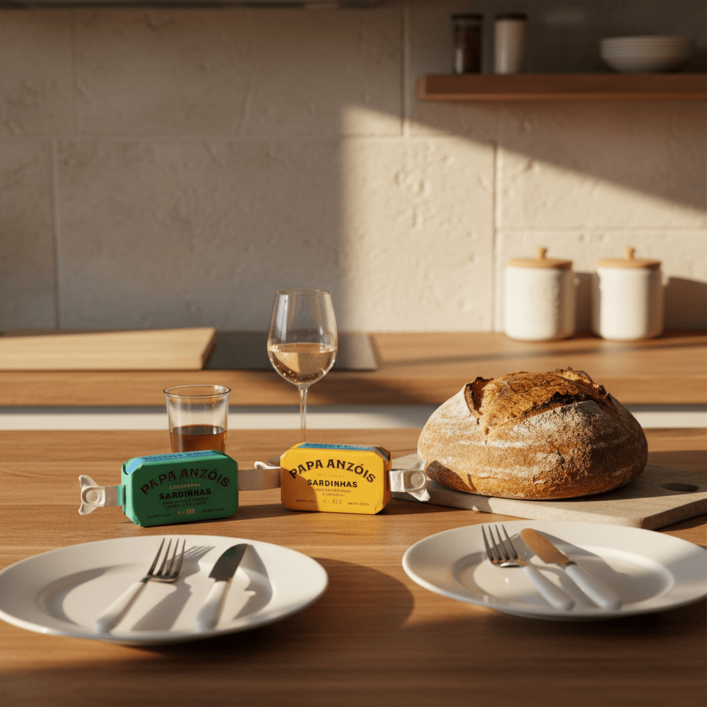 Conserve de sardines à l'huile d'olive bio Papa anzois Papa Anzóis I Conserve de sardines à l'huile d'olive vierge extra biologique