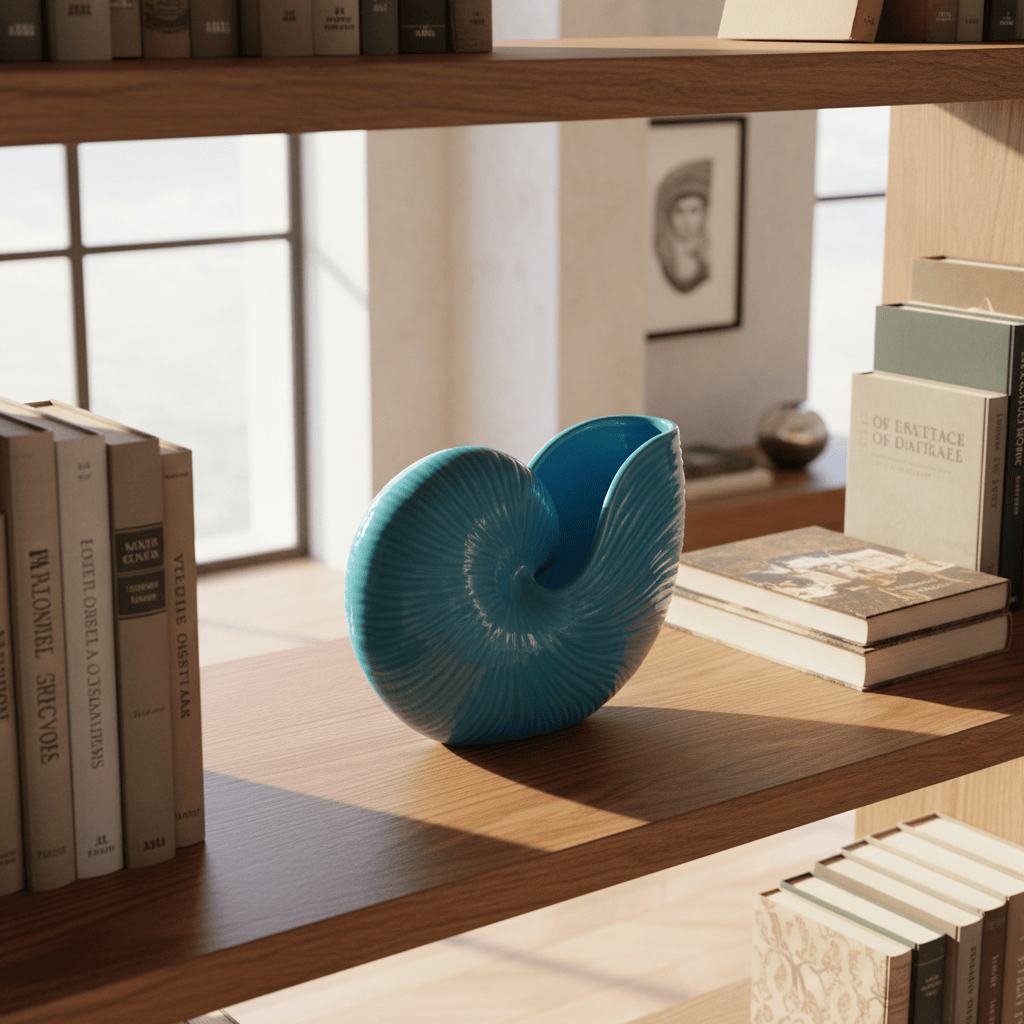 Coupe en céramique en forme de coquillage bleue turquoise Coquillage en céramique 17cm - Bleu Turquoise