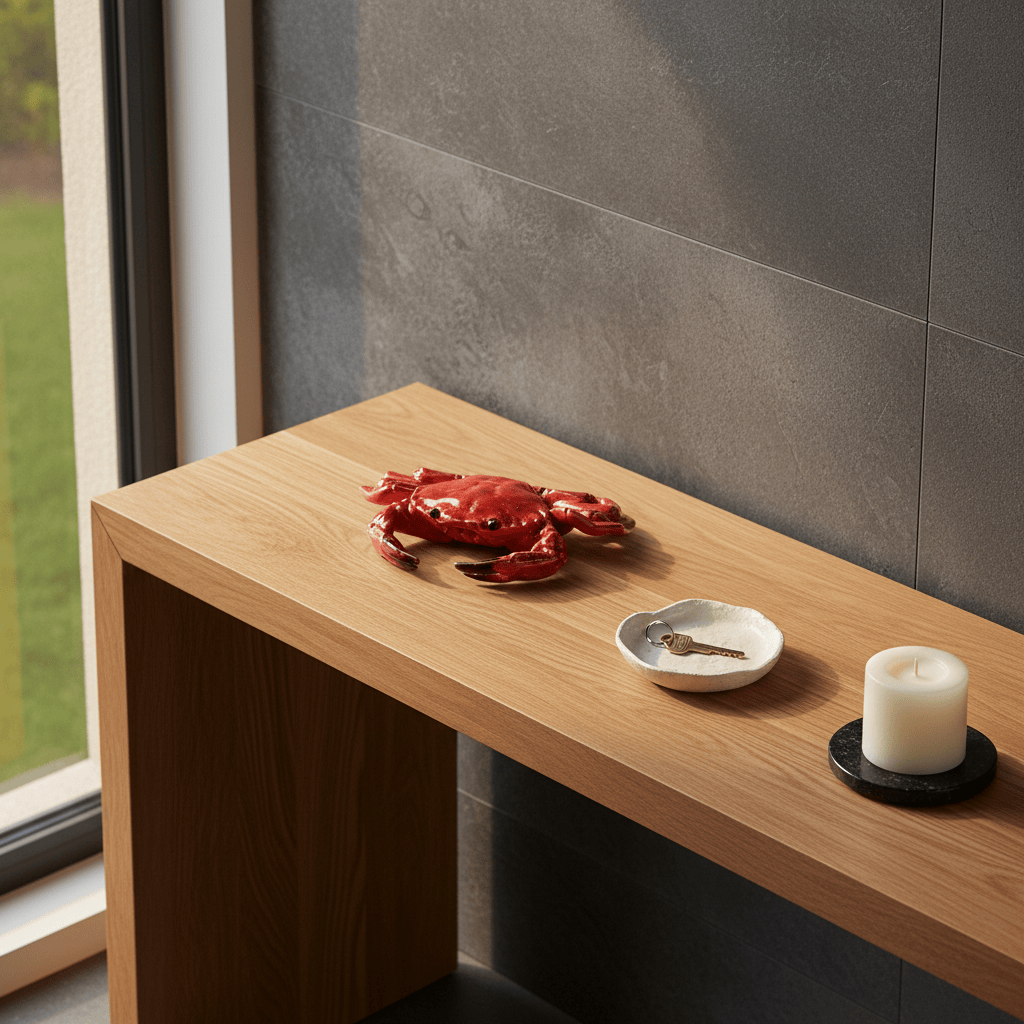 Crabe en céramique rouge I Décoration murale portugaise Crabe en céramique - Rouge