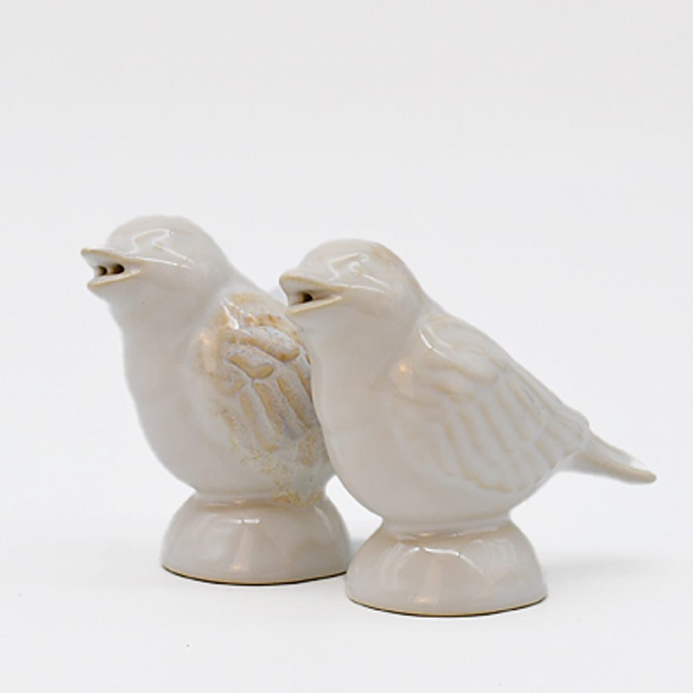 Duo de salière et poivrière en grès blanc de la collection Taormina I Vaisselle du Portugal Salière et poivrière en grès "Taormina" - Blanc