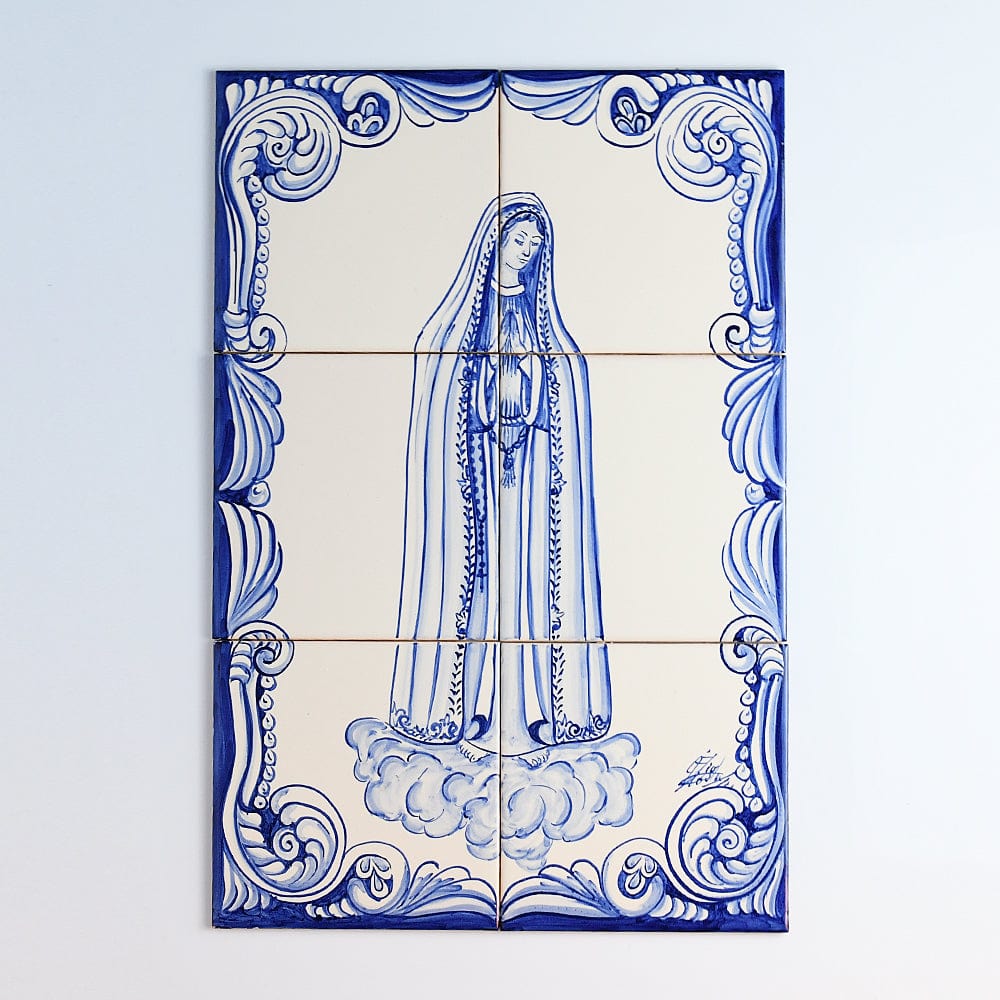 Fresque d'azulejos d'anges chérubins Fresque d'azulejos "Nossa Senhora de Fatima"