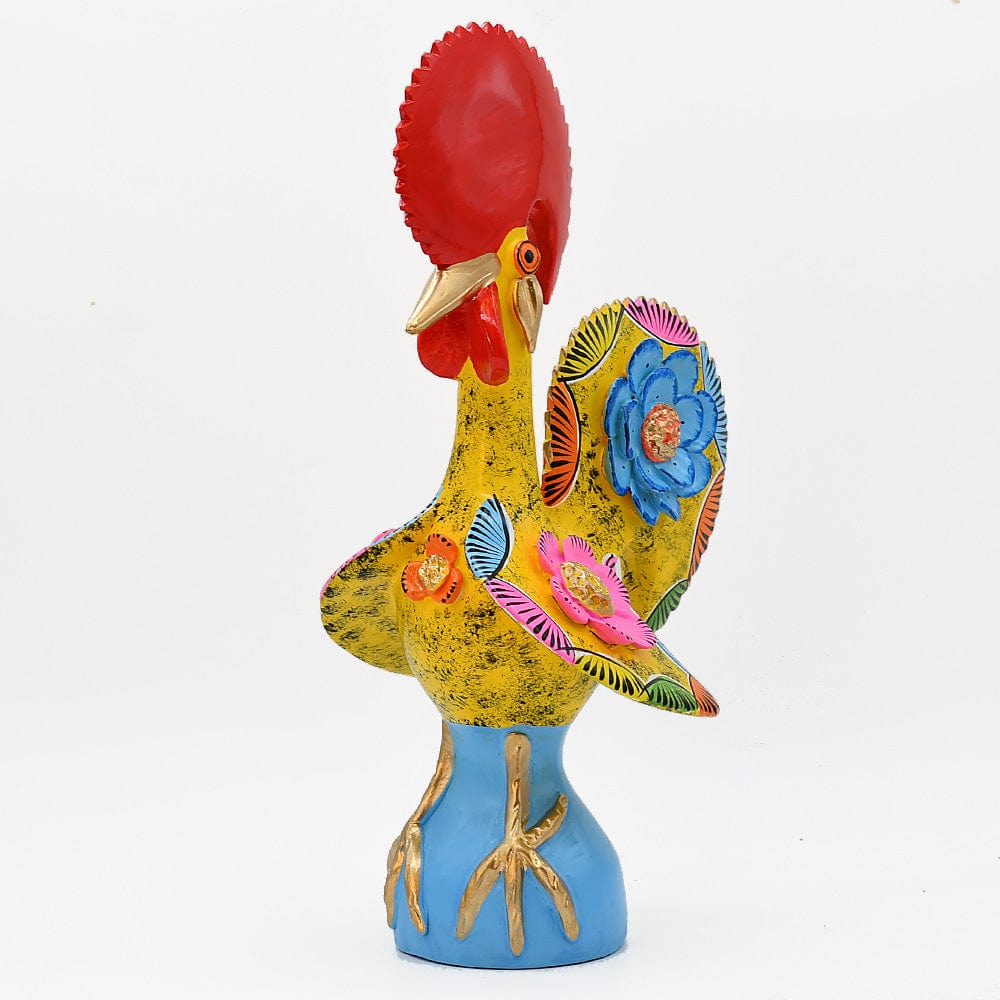 Grand Coq du Portugal jaune en terre cuite Prazeres Cota Coq de Barcelos 40cm jaune - Prazeres Côta