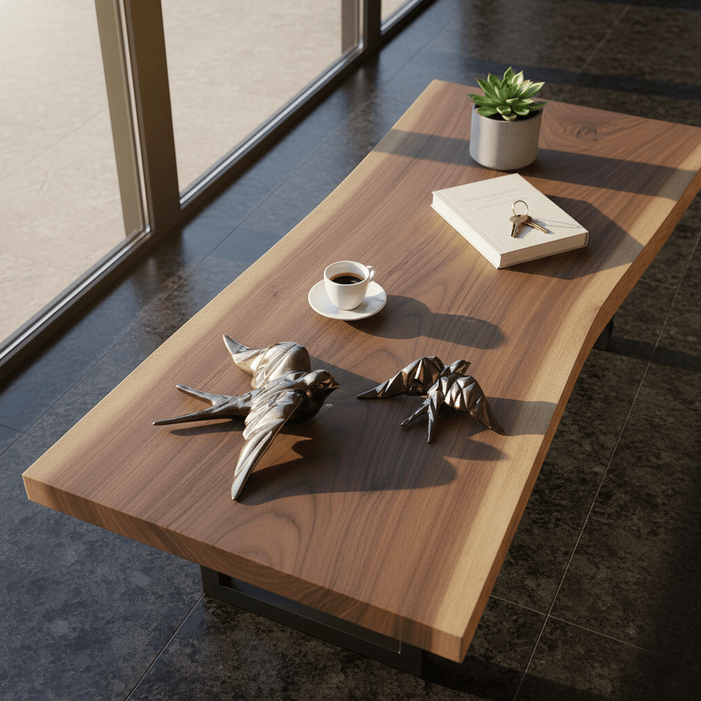 Hirondelle bronze stylisée en céramique I Artisanat portugais Hirondelle stylisée en céramique - Bronze