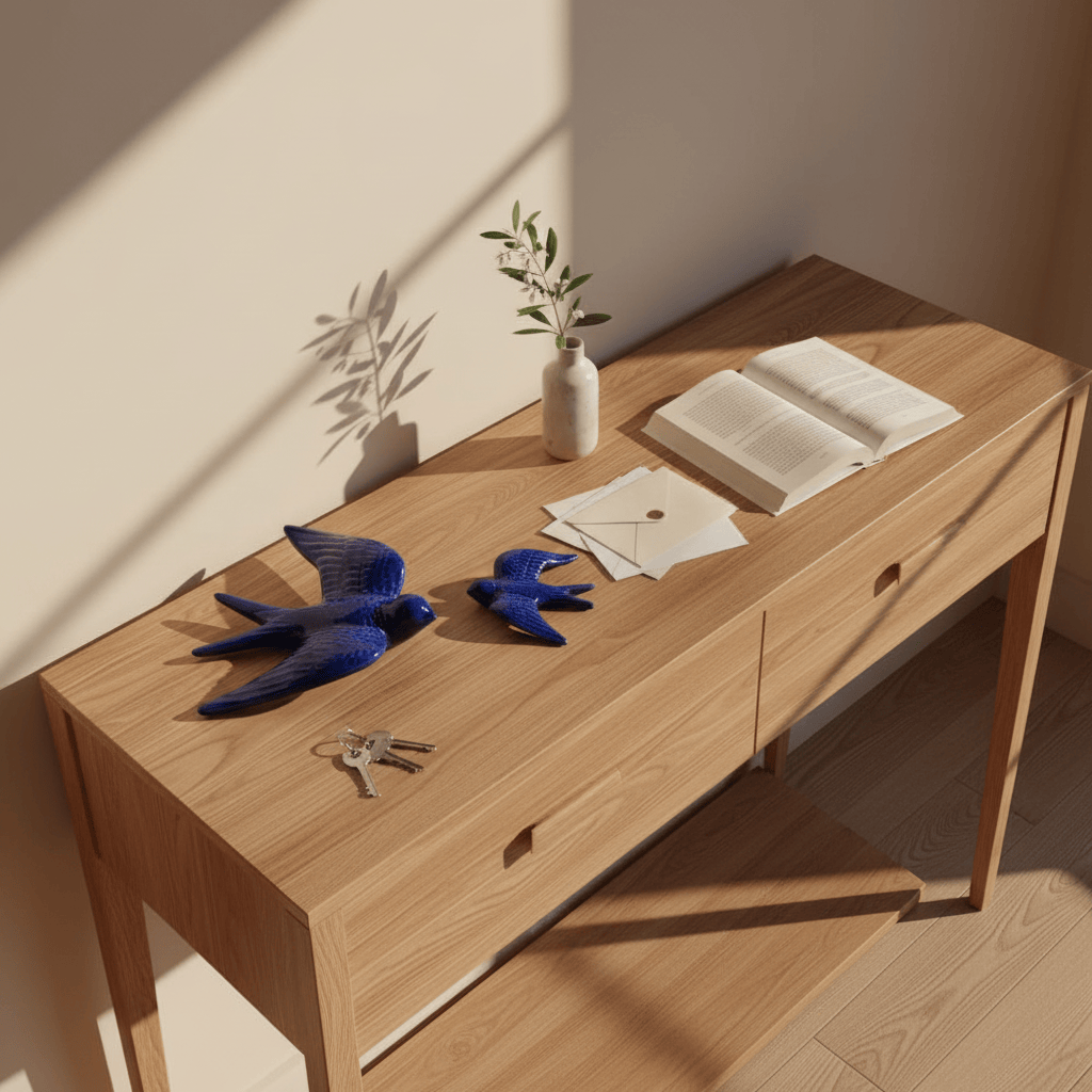 Hirondelle murale en céramique bleu cobalt du Portugal Hirondelle en céramique - Bleu cobalt