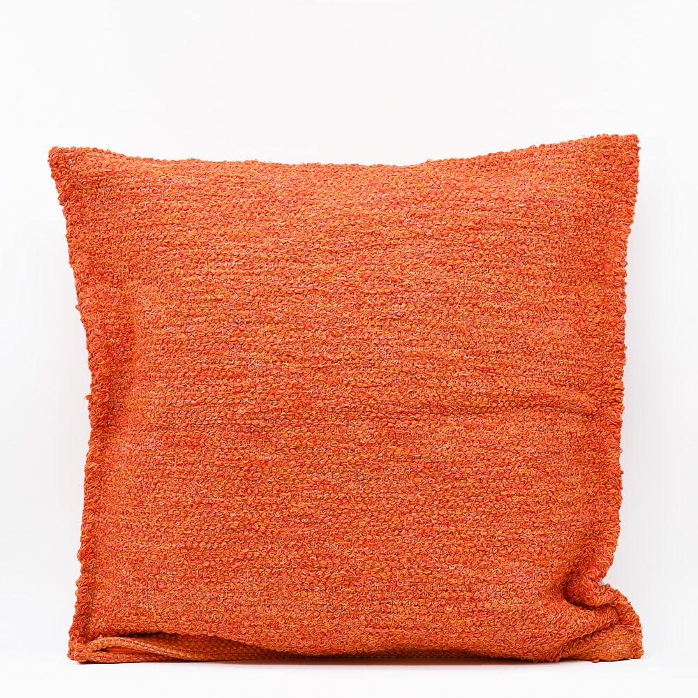 Housse de coussin orange de grandes dimensions Housse de coussin artisanale 60x60 - Orange