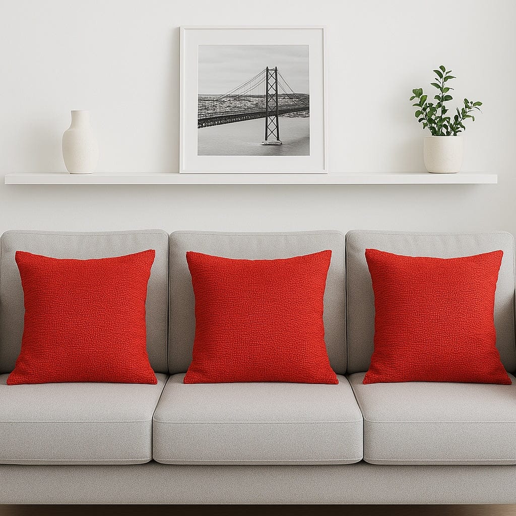 Housse de coussin rouge de grandes dimensions Housse de coussin artisanale 60x60 - Rouge