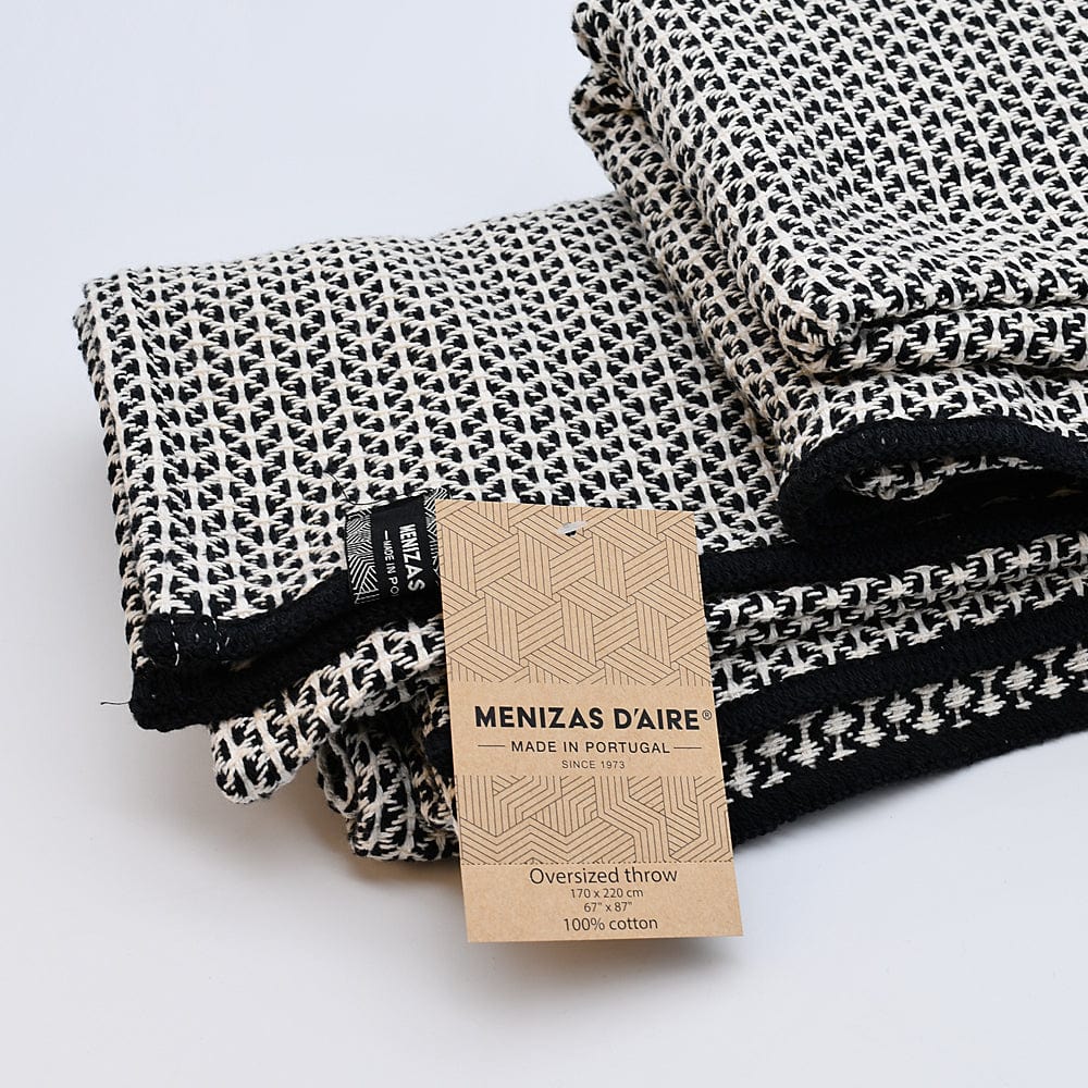 Maxi Plaid en coton Ochre Mezinas d'Aire Maxi Plaid en coton - Noir