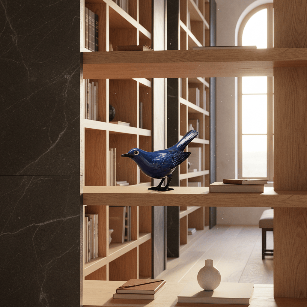 Merle en Faïence Émaillée - Sculpture Artisanale Portugaise | Luisa Paixão Merle en céramique "Um Melro, evidentemente"