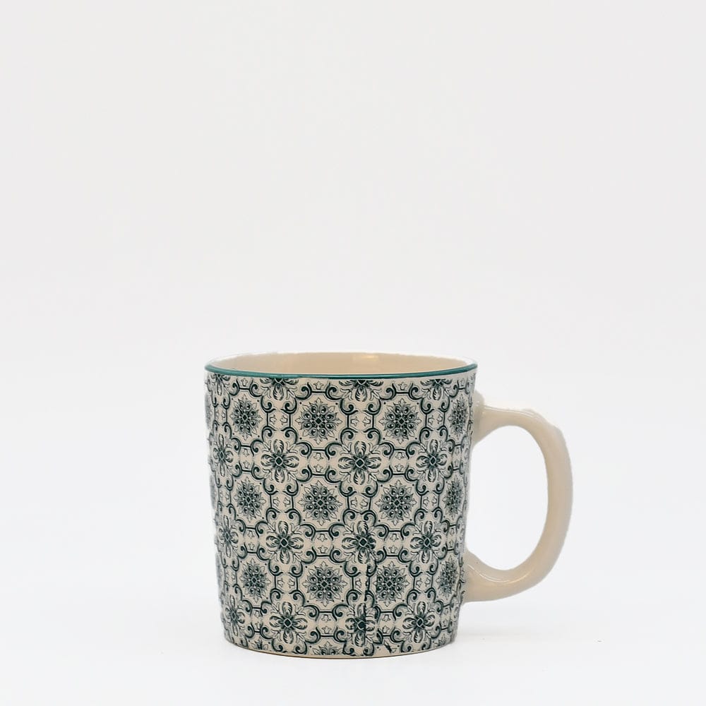 Mug portugais motifs azulejos verts et blancs Mug en céramique "Padrão" - Vert