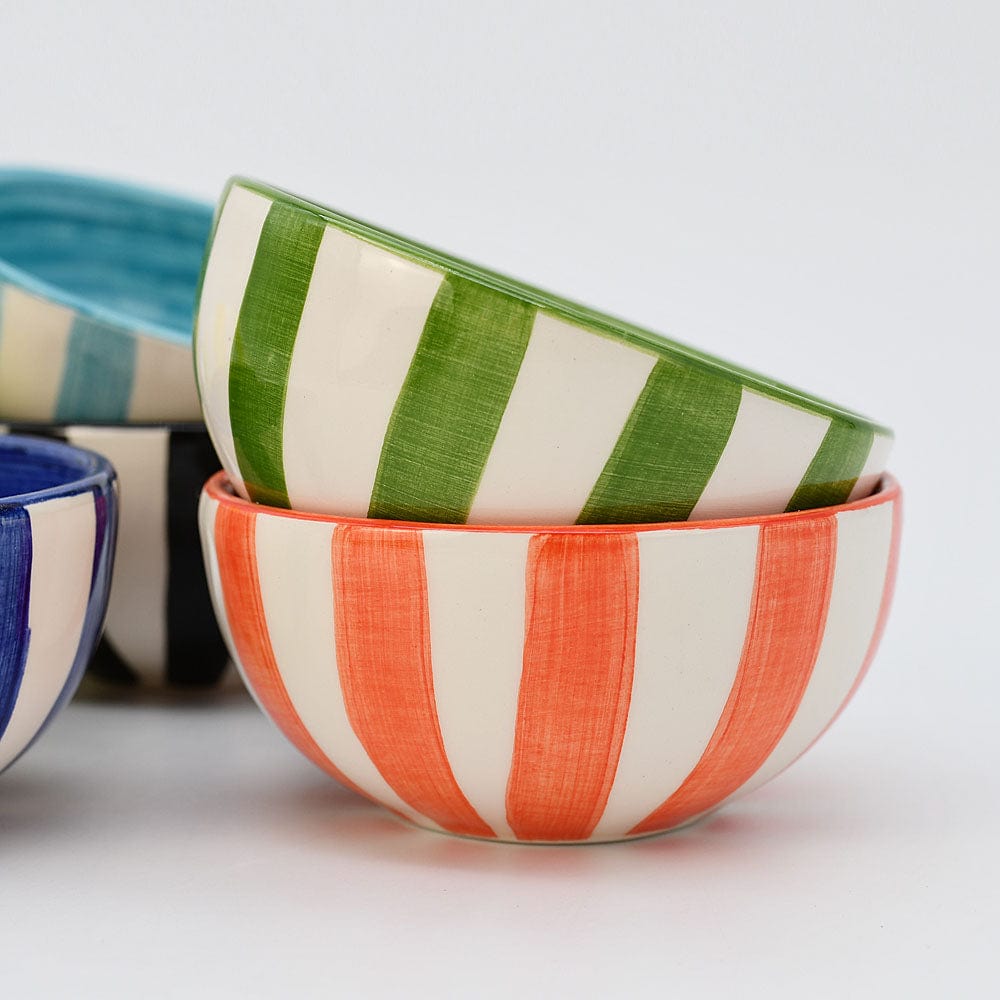 Petit bol en céramique rayé rouge et blanc Petit bol rayé "Costa Nova Mar" - Rouge