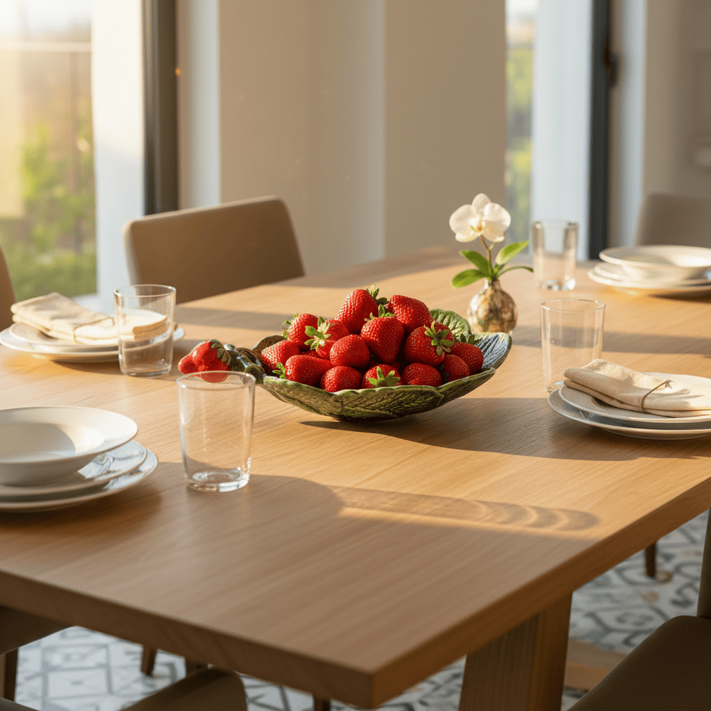 Petit plat en céramique en forme de fraise Petit plat en céramique "Morango"