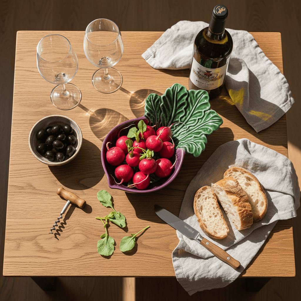 Petit plat en céramique en forme de radis - Mauve Petit plat en céramique en forme de radis - Mauve