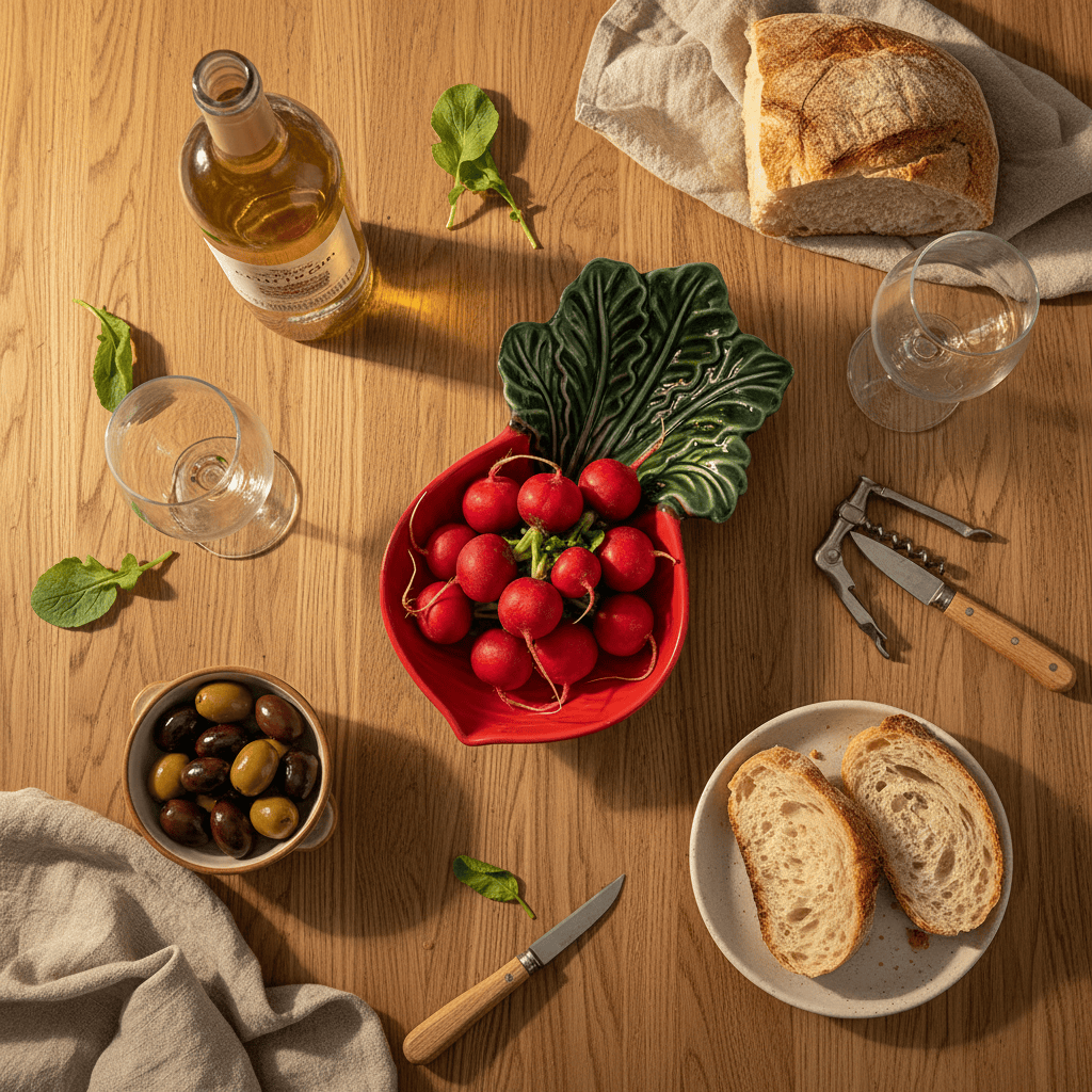 Petit plat en céramique en forme de radis - Rouge Petit plat en céramique en forme de radis - Rouge