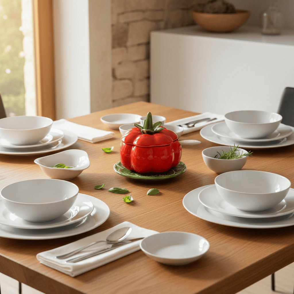 Petit Pot en forme de tomate I Vaisselle portugaise Pot en céramique en forme de tomate - 13cm