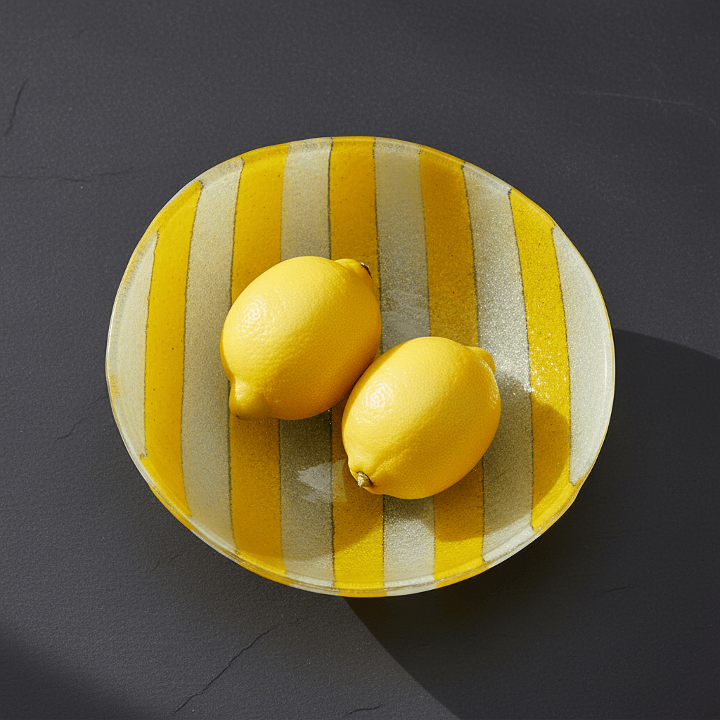 Petit saladier rayé en verre de Marinha Grande I Artisanat portugais Saladier en verre "Marinha Grande" - 20cm