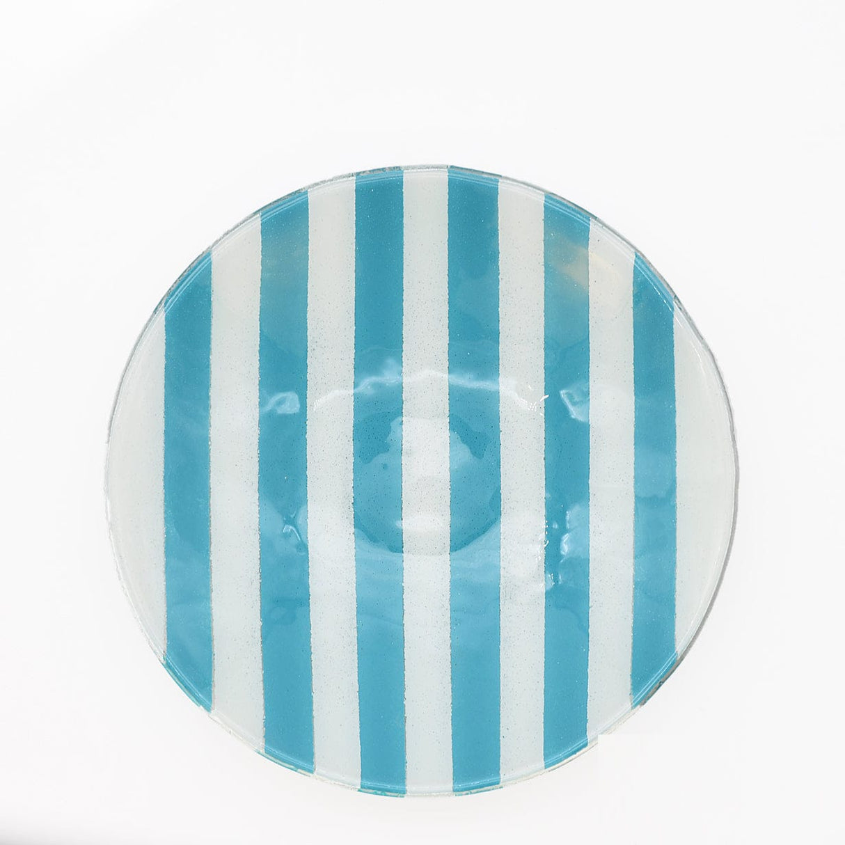 Plat de service en verre turquoise I Artisanat portugais Plat en verre "Marinha Grande" - Turquoise