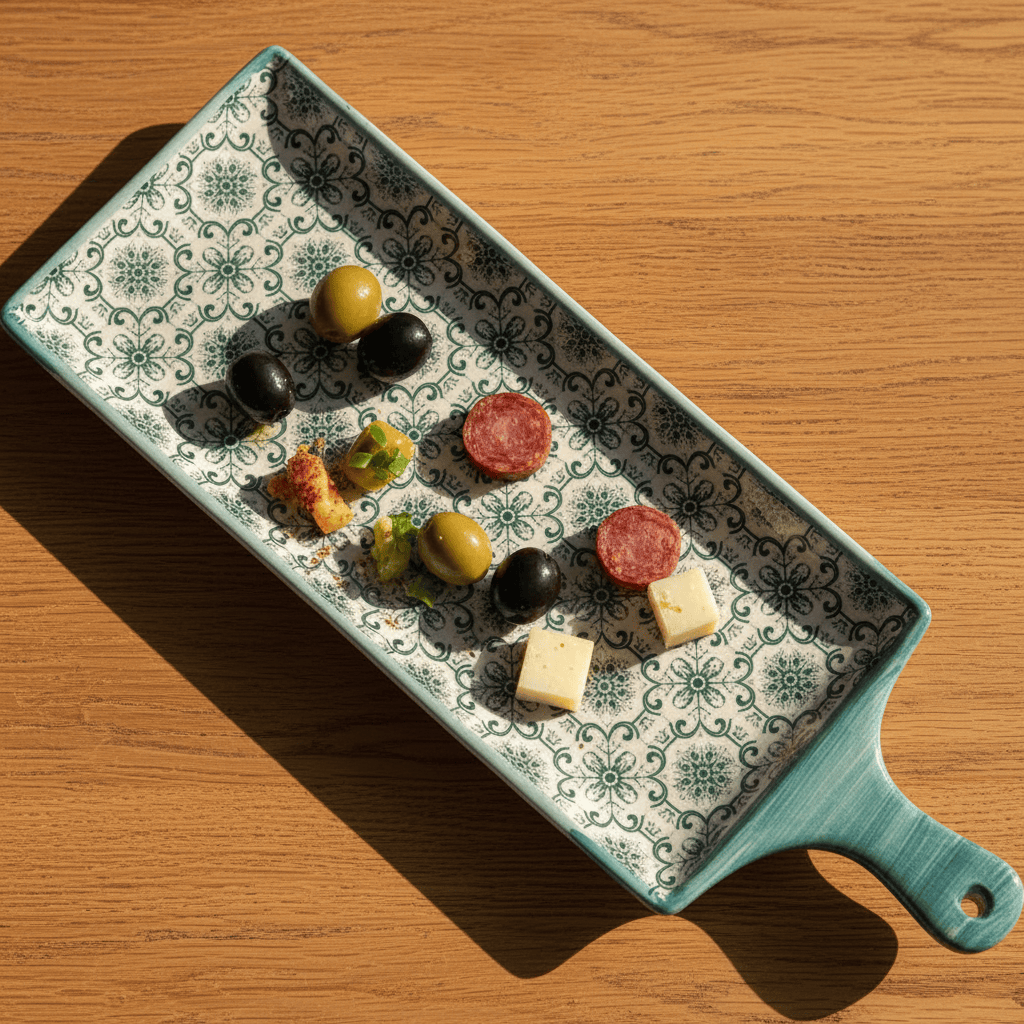 Plat en céramique motifs azulejos verts Plat en céramique "Padrão" - Vert