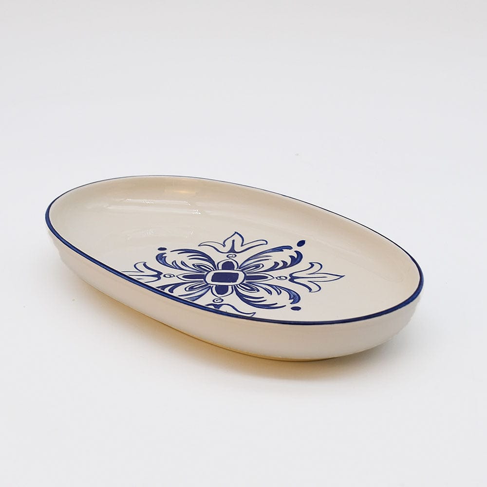 Plat ovale en céramique motifs Azulejos 24cm version 2 Plat ovale en céramique "Azulejos" 2 - 24cm