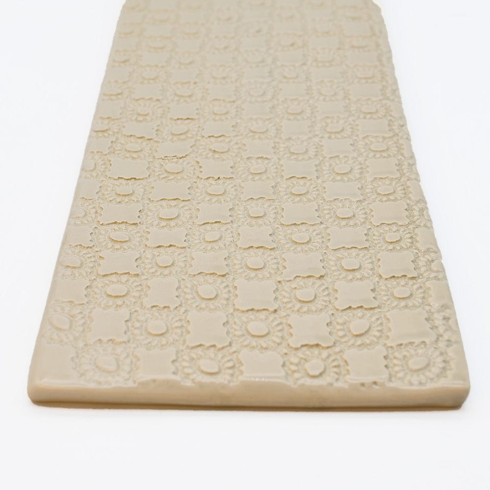 Plateau en céramique beige I Motifs dentelles portugaises Plateau de service "Renda" - Beige