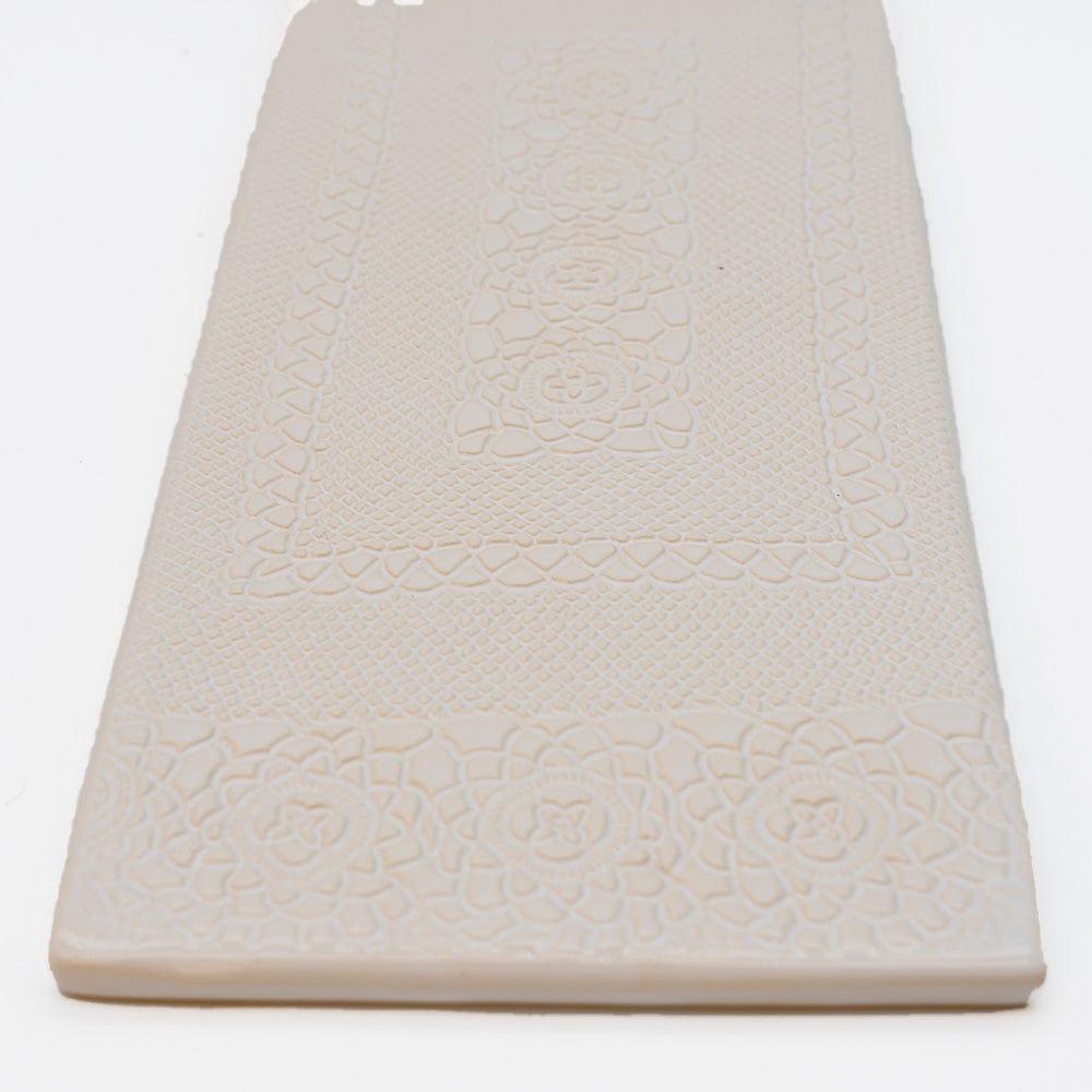 Plateau en céramique blanc I Motifs dentelles portugaises Plateau de service "Renda" - Blanc