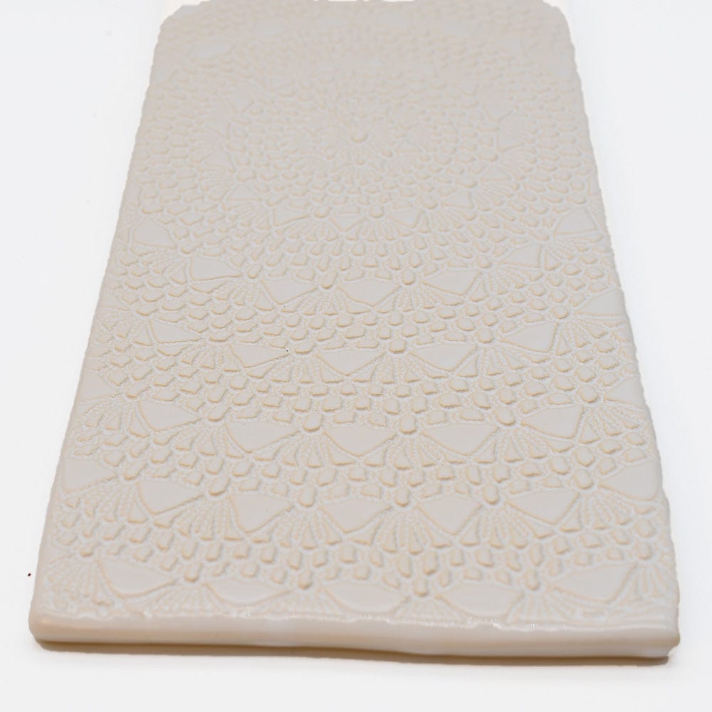 Plateau en céramique blanc I Motifs dentelles portugaises Plateau de service "Renda" - Blanc