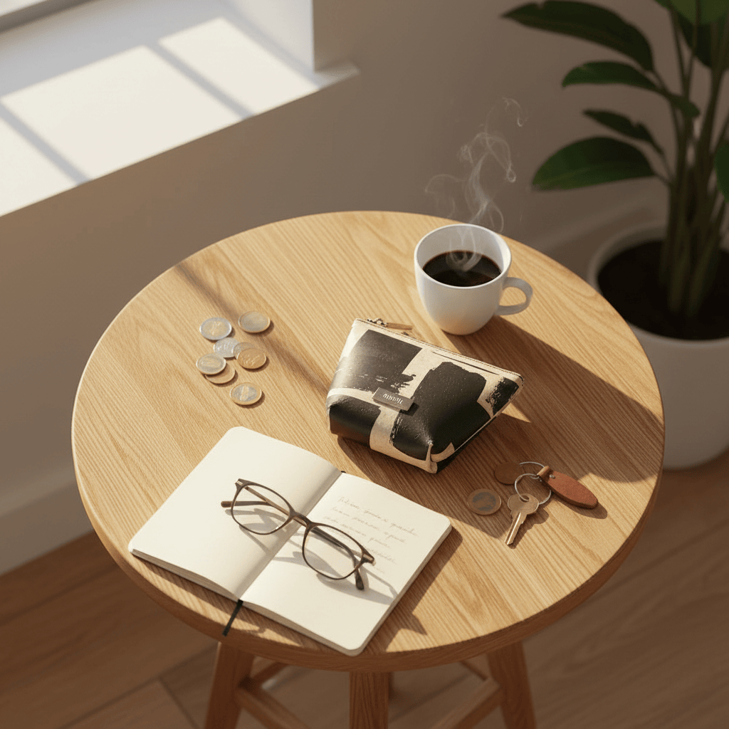 Porte-monnaie noir et beige en liège portugais Porte-monnaie en liège