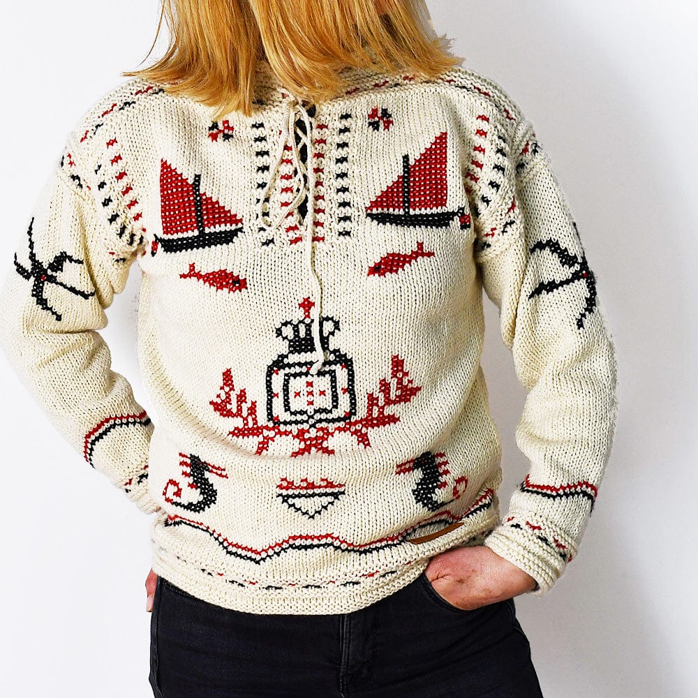 Pull-over portugais traditionnel Poveira Blanc Pull-over Poveira - Blanc