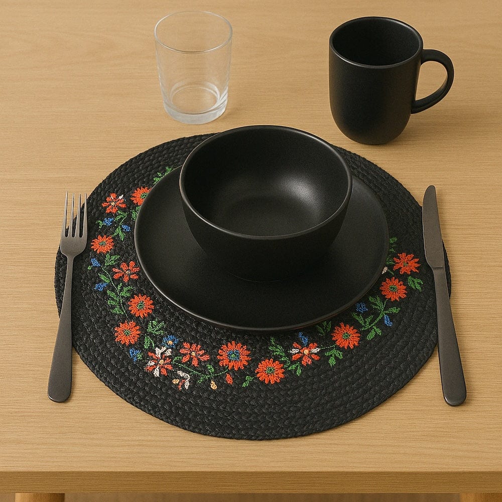 Set de table en fibres de coton I Produit artisanal portugais Set de table en fibres naturelles recyclées