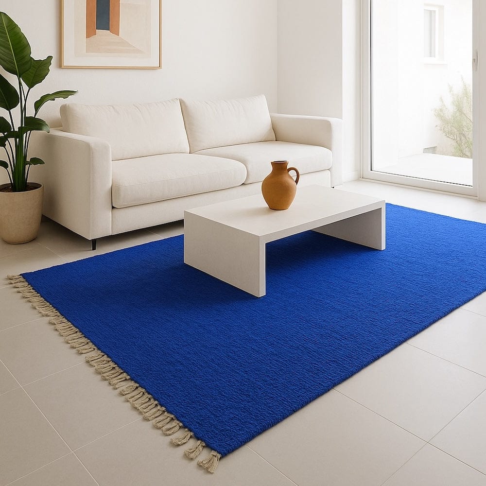 Tapis artisanal bleu I Tapis artisanal portugais Tapis Artisanal - Bleu dur