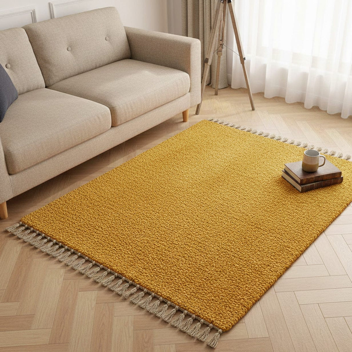 Tapis artisanal ocre I Tapis artisanal portugais Tapis Artisanal - Ocre